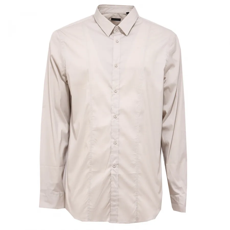 4839AB camicia uomo PAOLO PECORA COLLO FRANCESE light beige shirt man