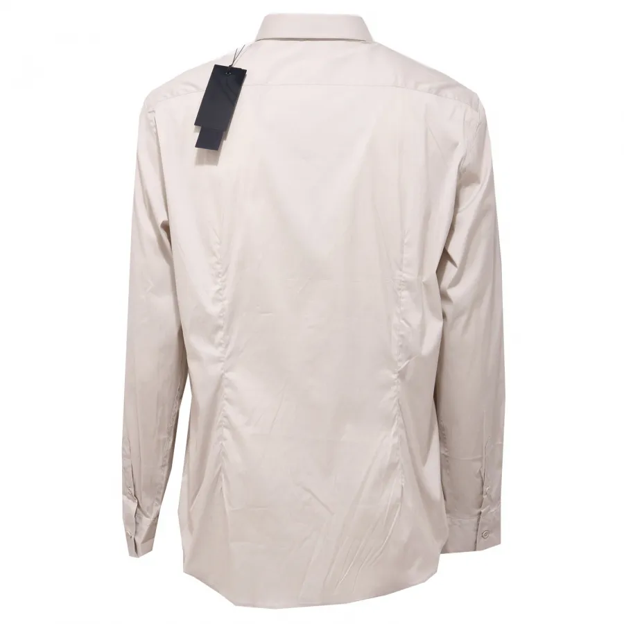 4839AB camicia uomo PAOLO PECORA COLLO FRANCESE light beige shirt man