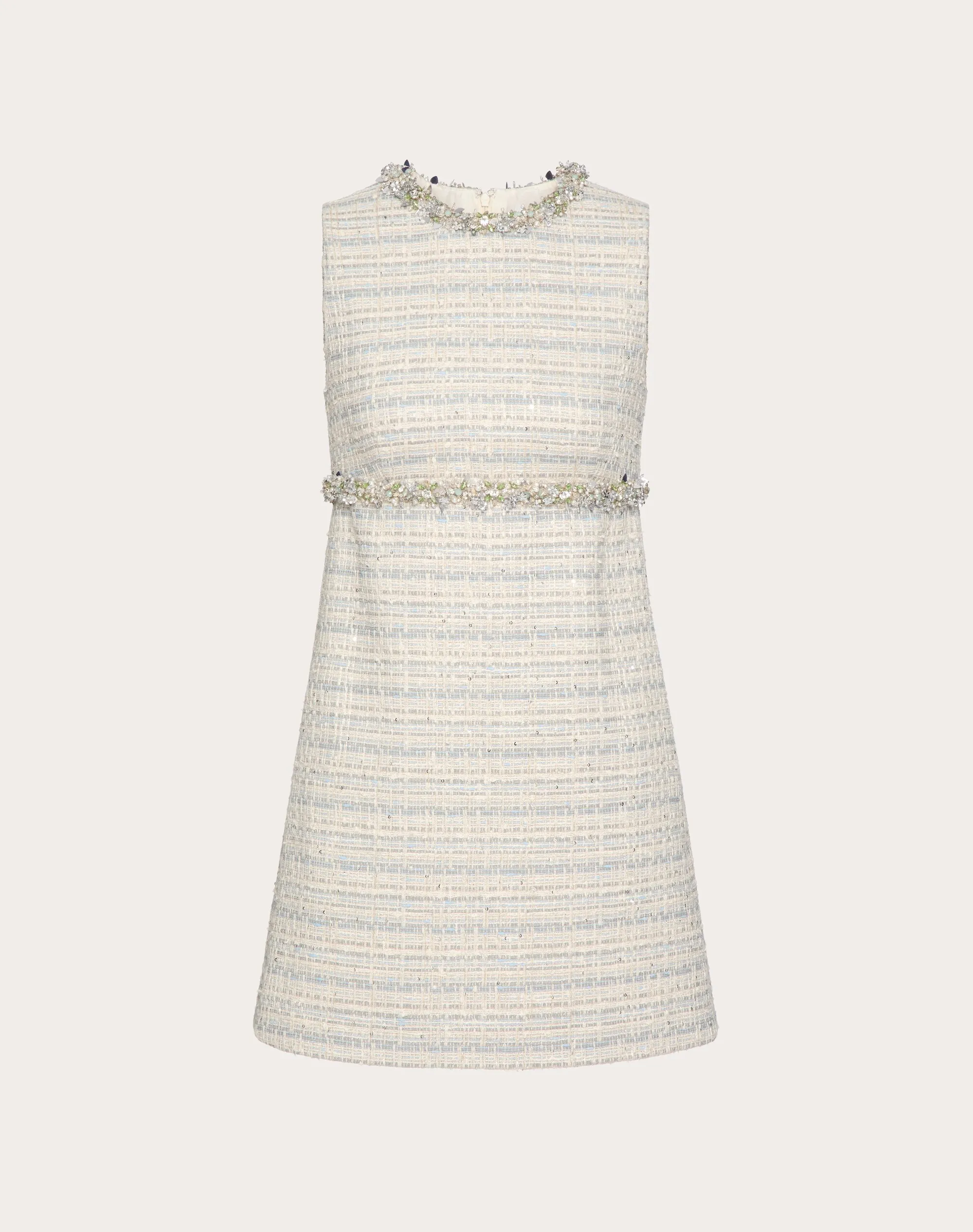 ABITO CORTO IN DELICATE TWEED RICAMATO