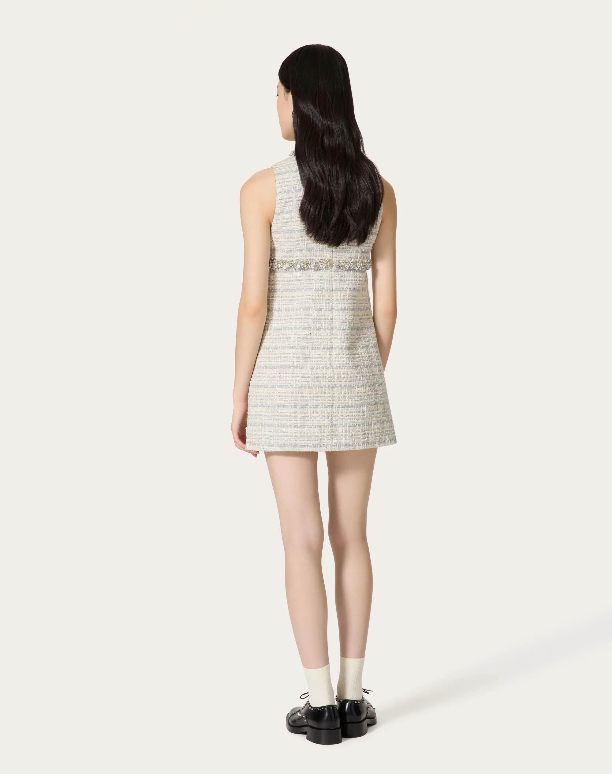 ABITO CORTO IN DELICATE TWEED RICAMATO