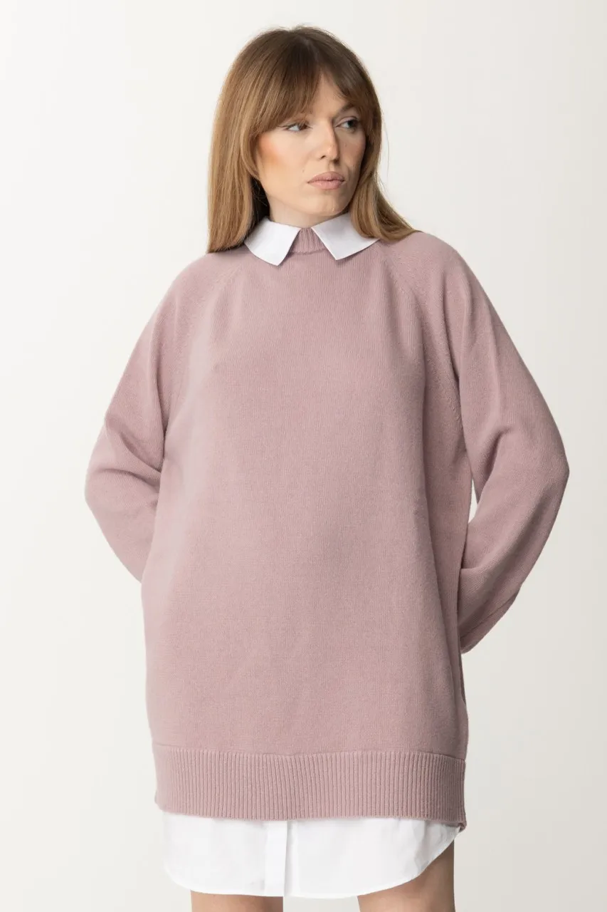 Abito in lana con inserti popeline BERRY