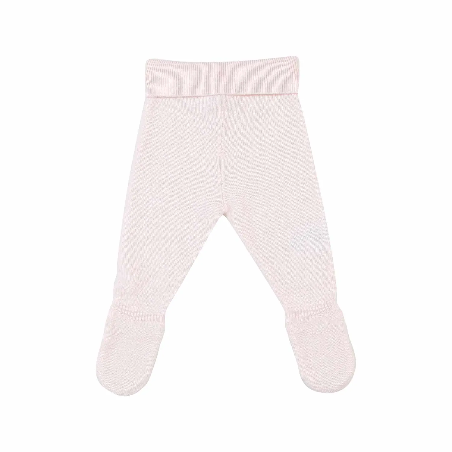 Abito Misto Lana Rosa Pallido Con Leggings Neonata