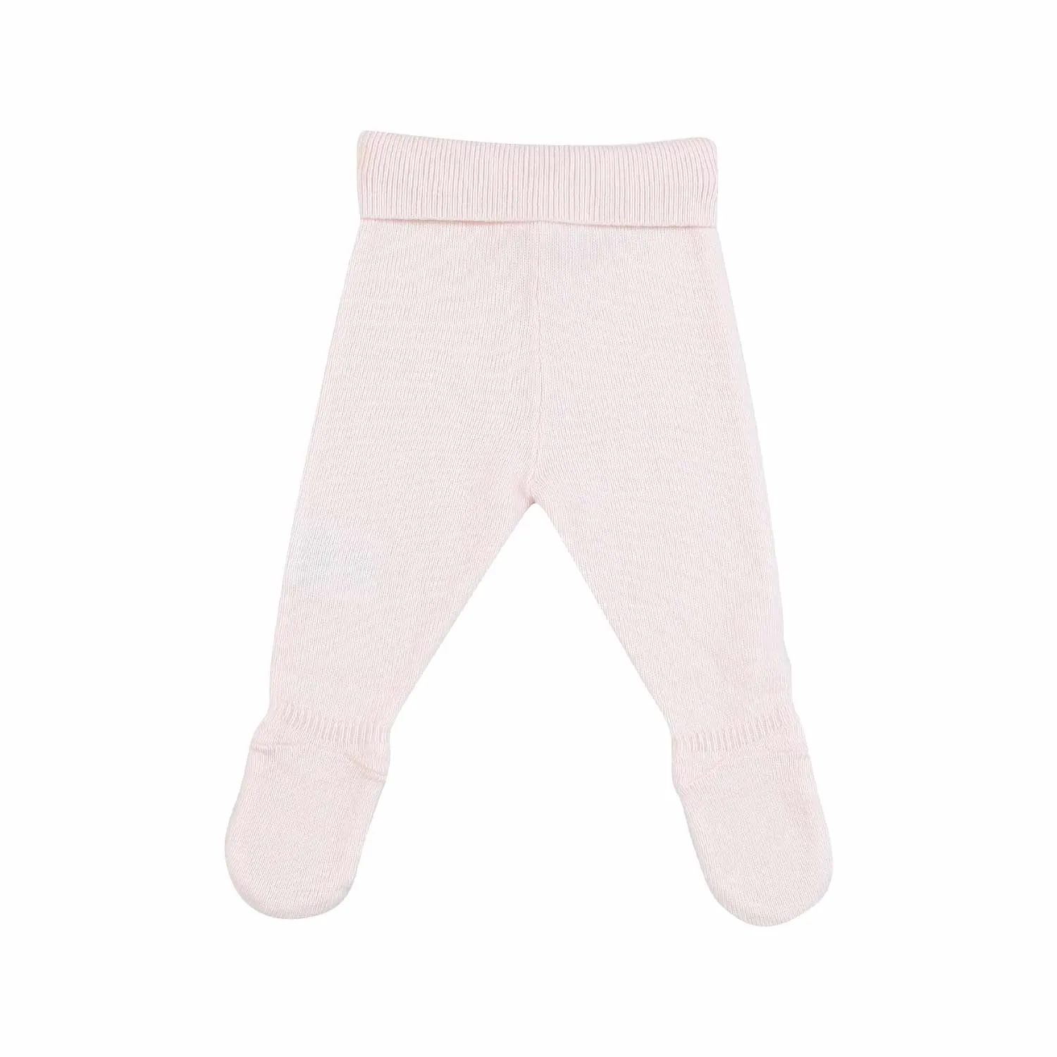 Abito Misto Lana Rosa Pallido Con Leggings Neonata