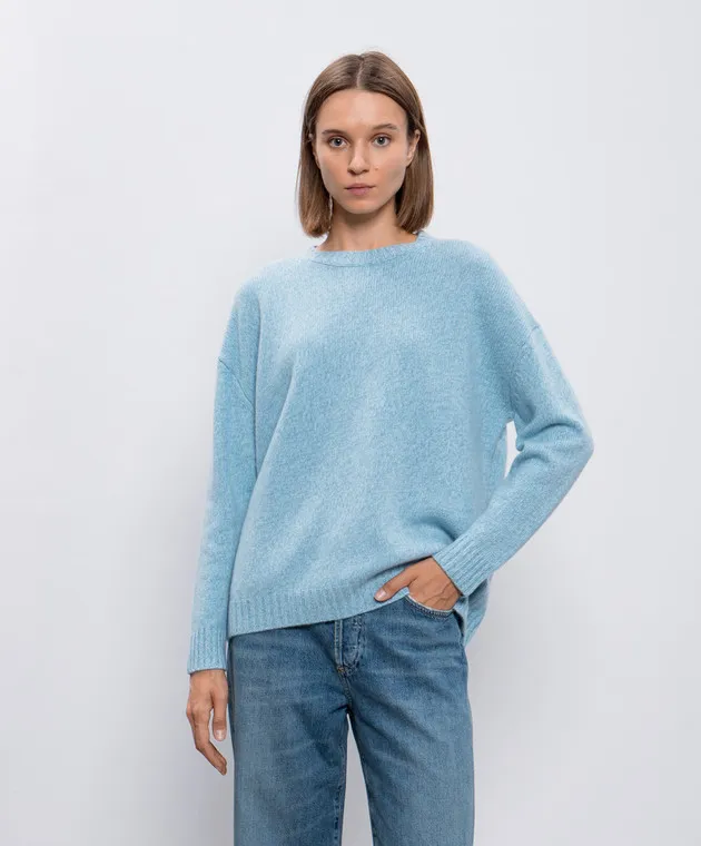Allude Maglione in cashmere blu 24561002