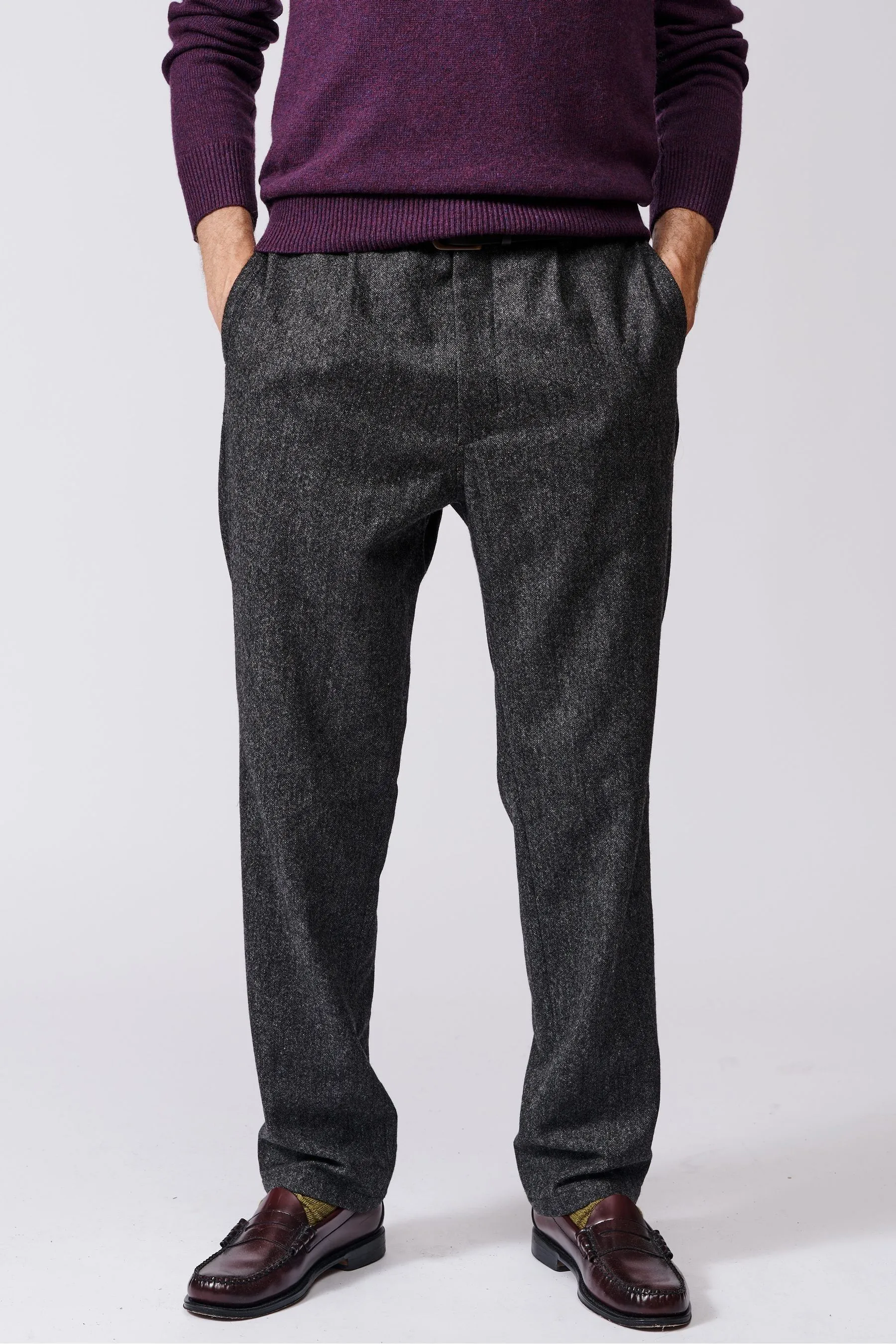 Aubin Charcoal Grey - Helethorpe - Pantaloni in lana    
