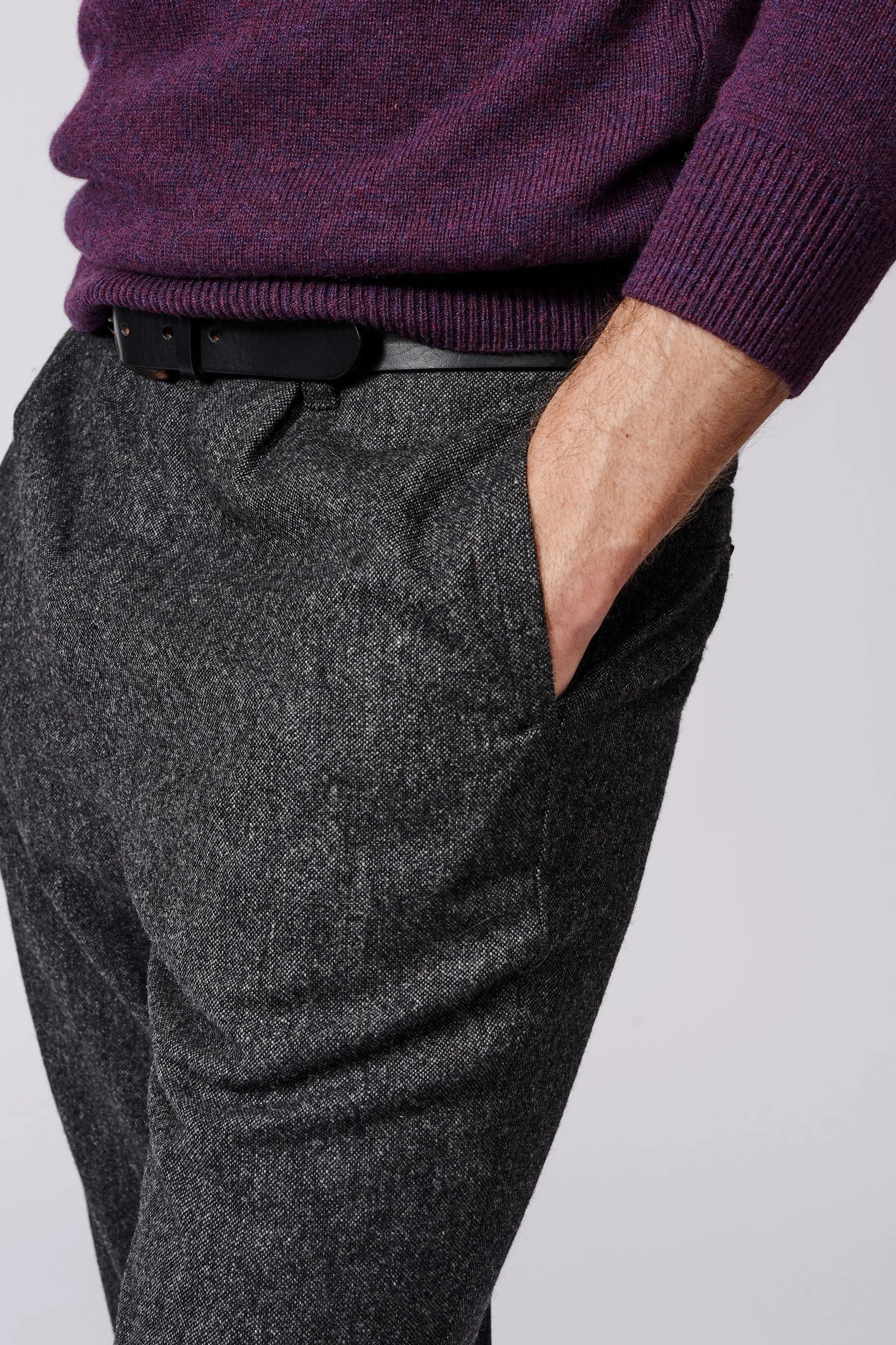 Aubin Charcoal Grey - Helethorpe - Pantaloni in lana    