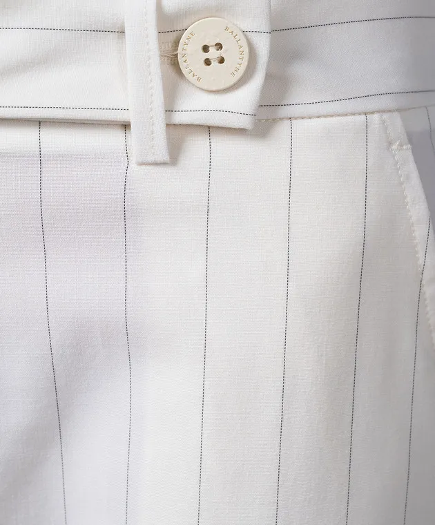 Ballantyne Pantaloni in lana a righe beige BLT175GWR01