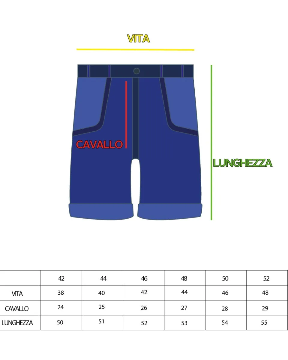 Bermuda Pantaloncino Uomo Tinta Unita Blu Royal Tasca America Cotone Casual GIOSAL-PC1858A