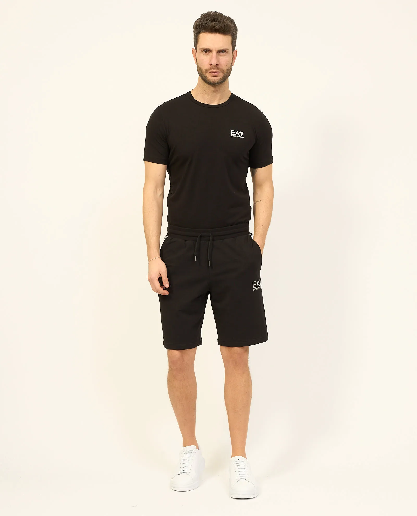Bermuda uomo 7 Lines di EA7 in misto cotone