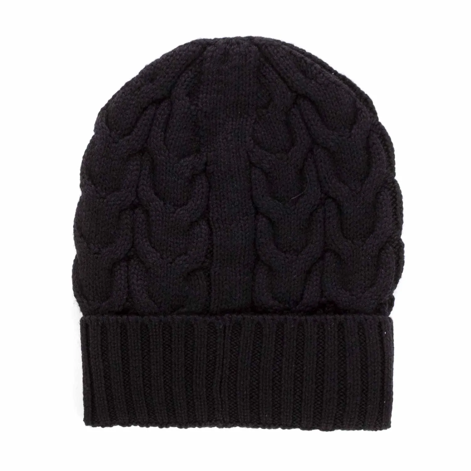 Berretto Nero In Lana Bambina