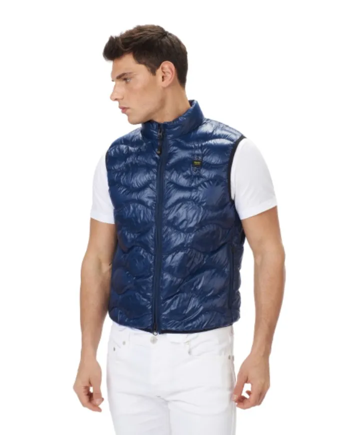 BLAUER Smanicato Uomo 005958 P-EE Gilet Imbottito Nylon Blu 881 BLU IRIS