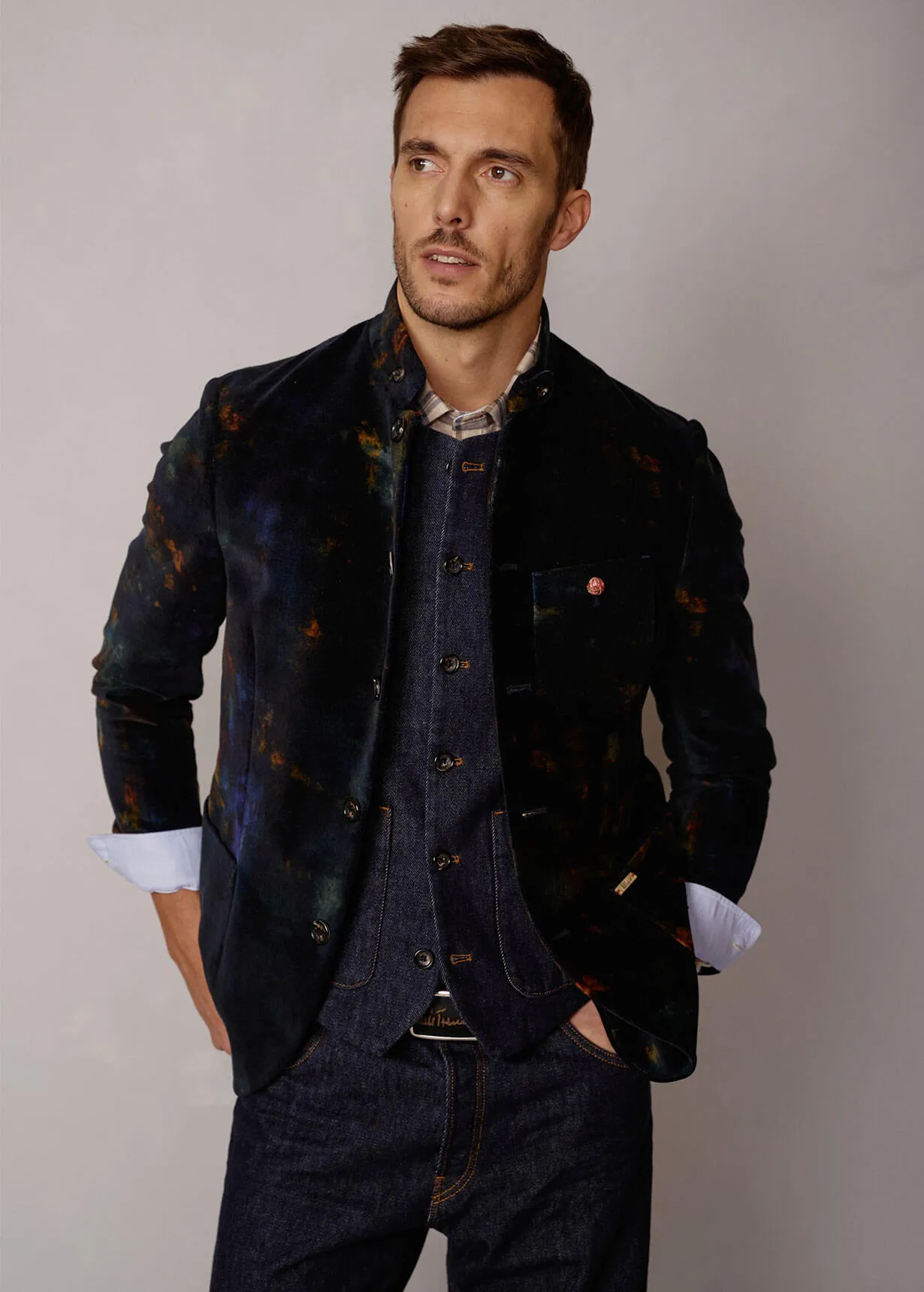 Blazer in velluto con stampa Lusandro    
