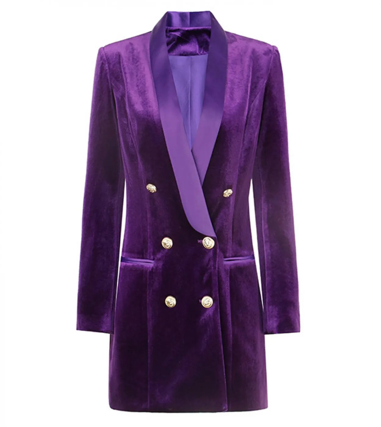 Blazer in velluto viola Moda Blazer da donna in velluto viola Blazer Dress Donna Nuovo