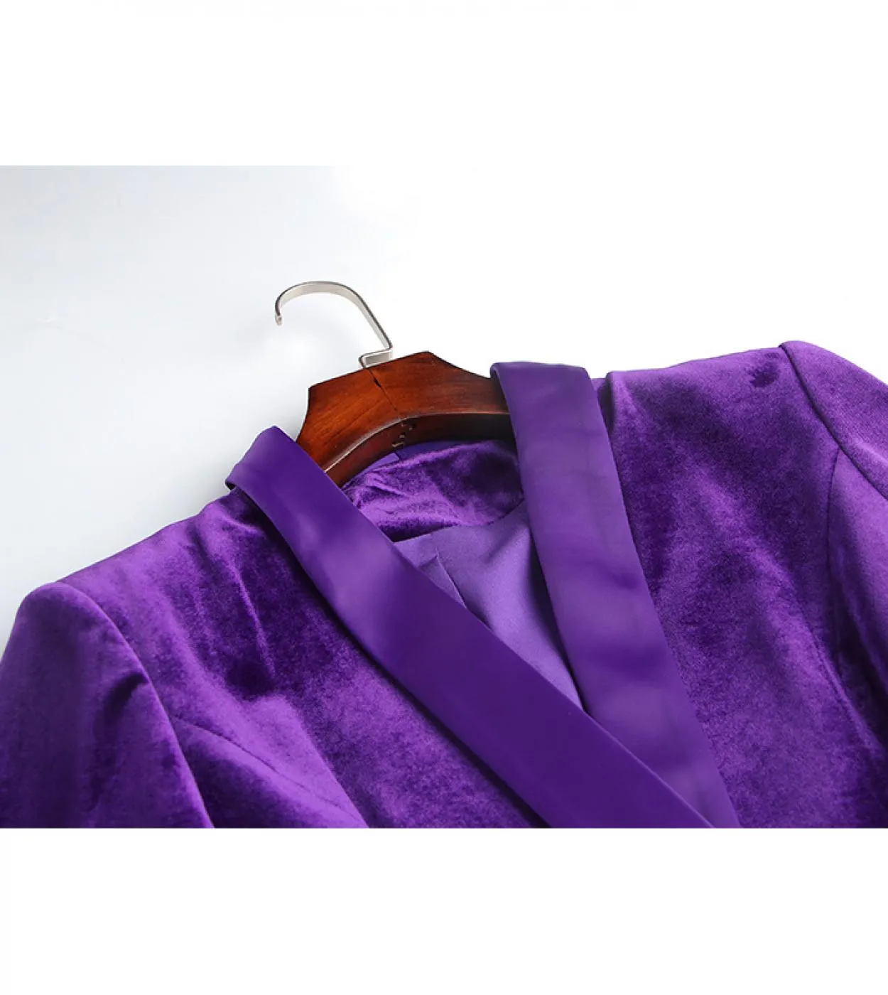 Blazer in velluto viola Moda Blazer da donna in velluto viola Blazer Dress Donna Nuovo