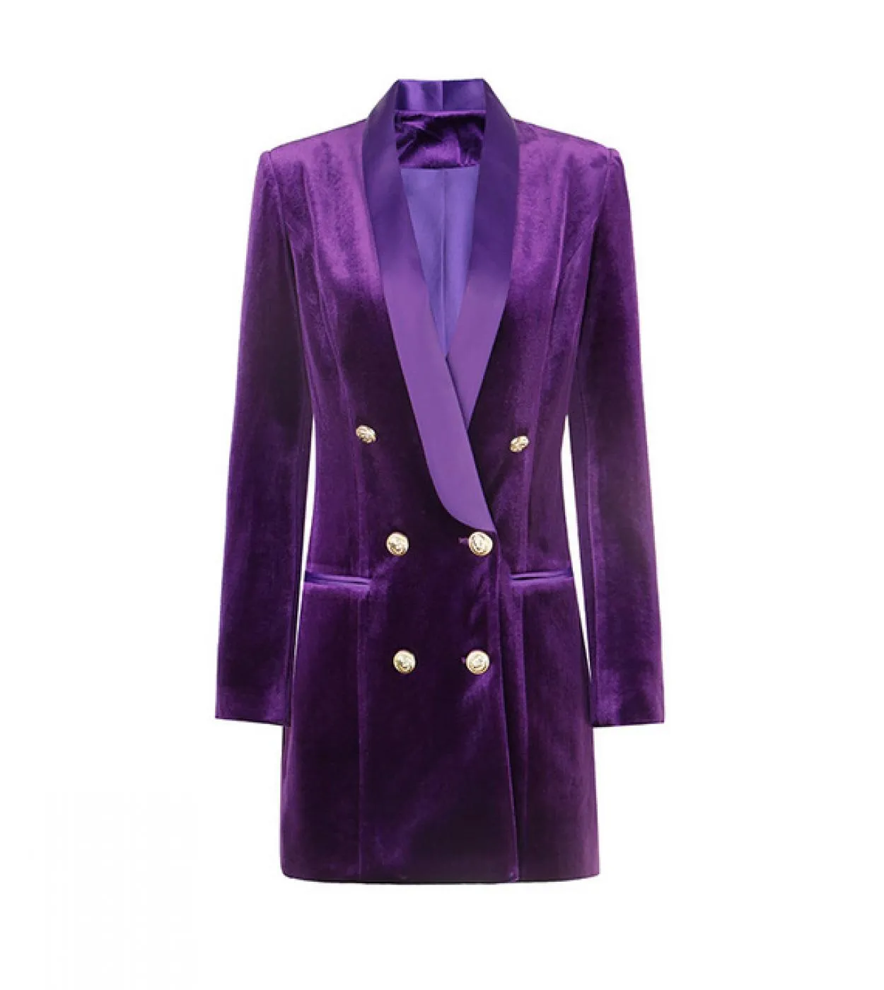 Blazer in velluto viola Moda Blazer da donna in velluto viola Blazer Dress Donna Nuovo