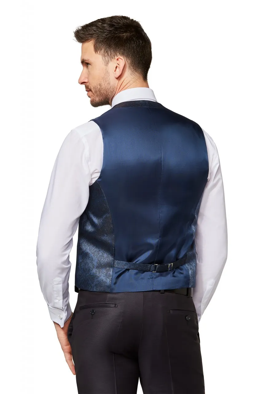 Blue waistcoat complete with tie and digel ceremonial handkerchief
