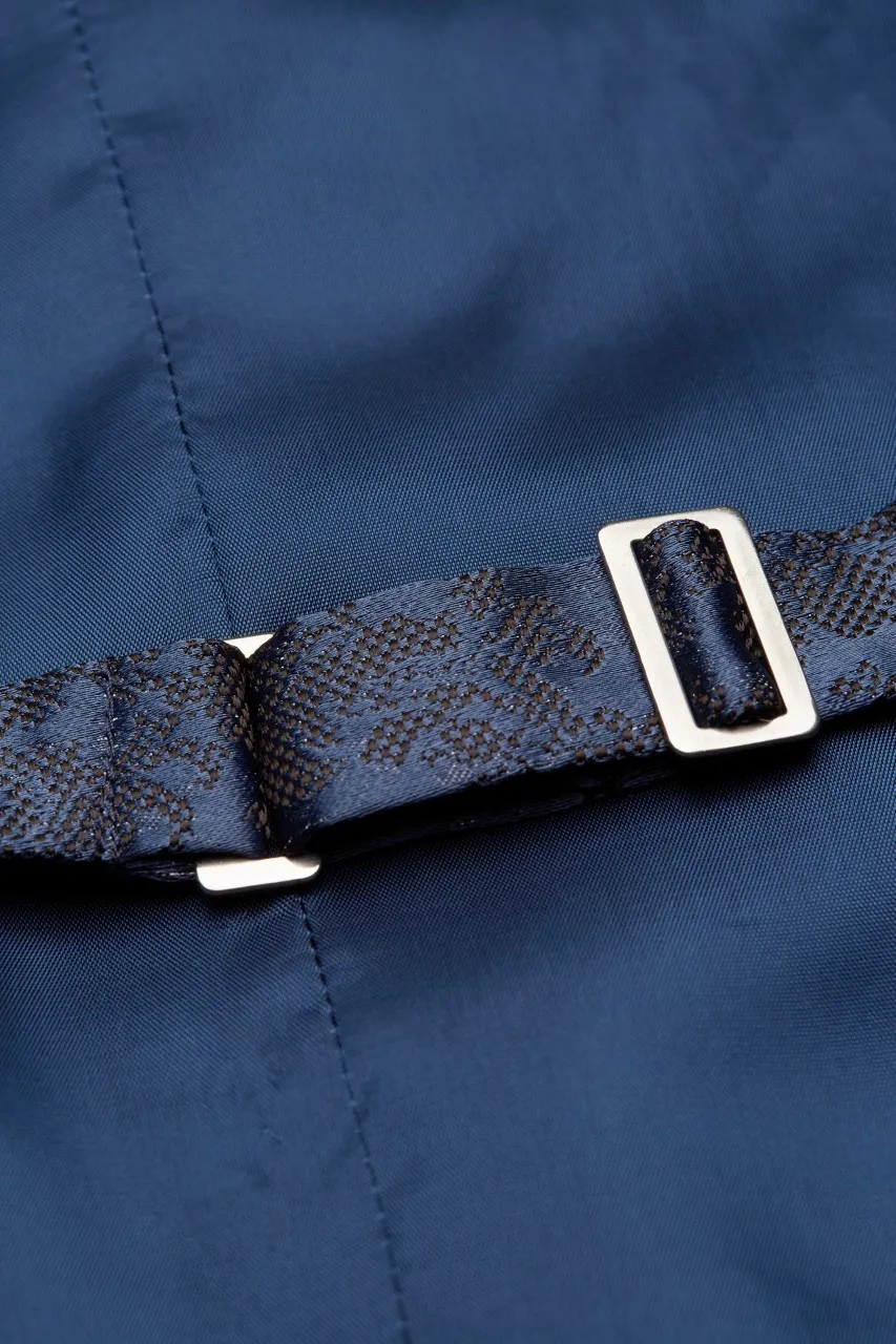 Blue waistcoat complete with tie and digel ceremonial handkerchief