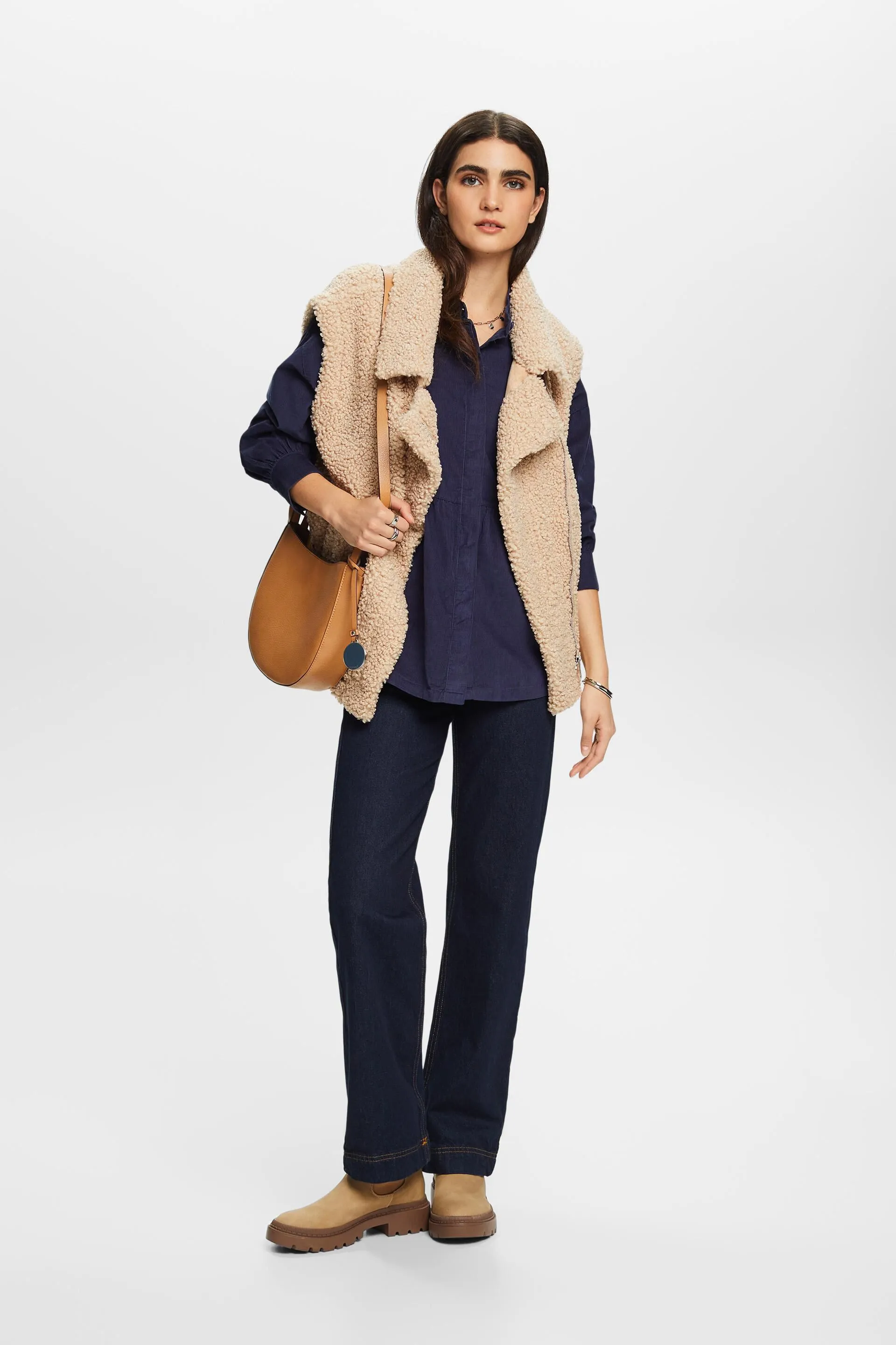 Blusa in velluto con balza