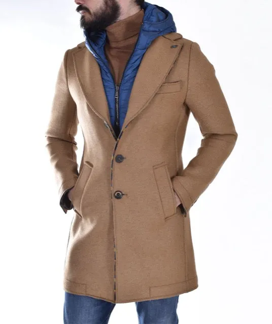 BOB - Cappotto beige con giubbino interno Andy
