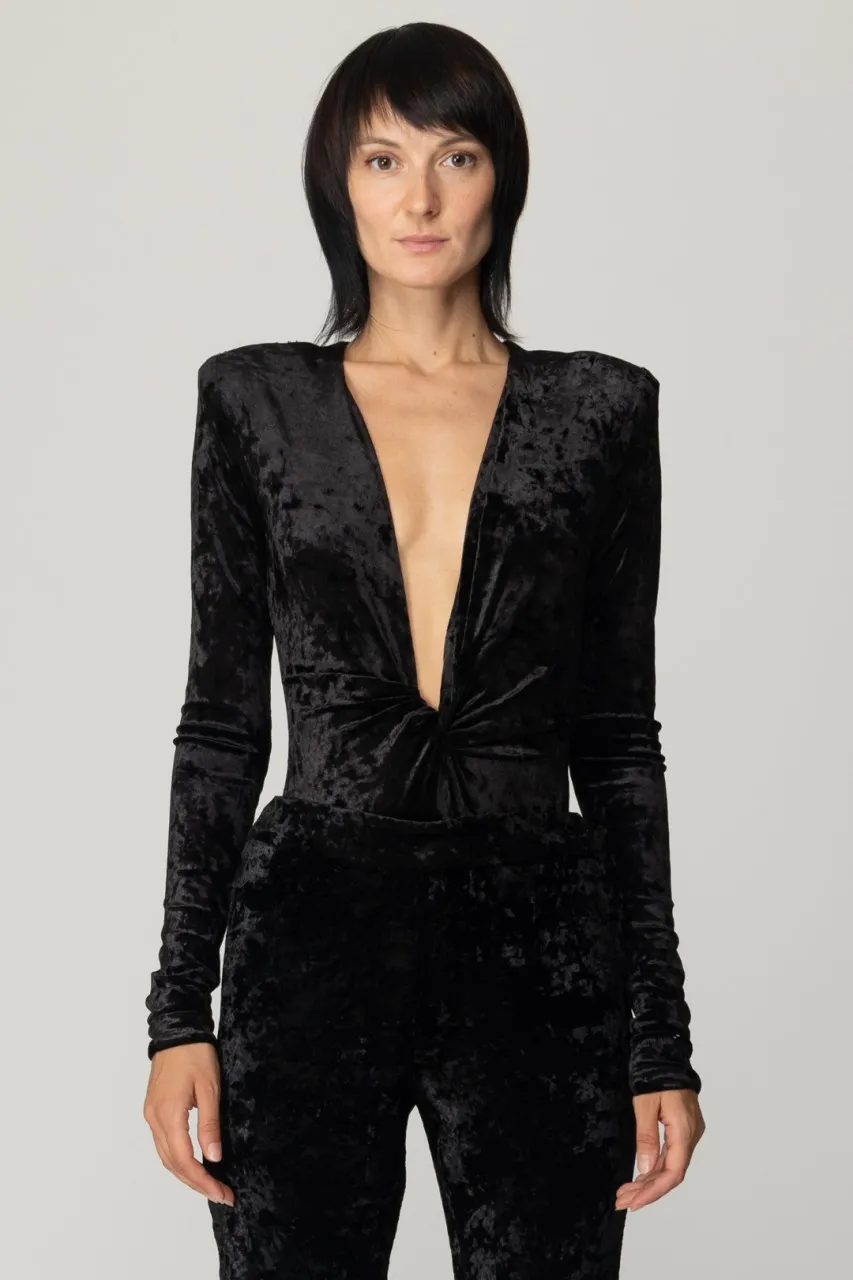 Body zoe in velluto Nero
