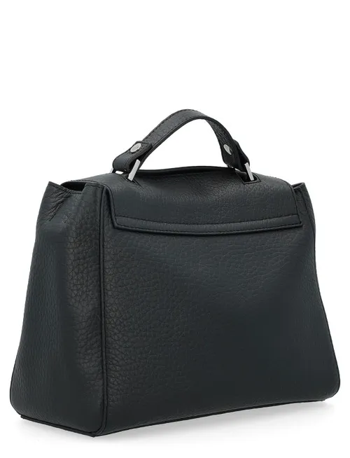 Borsa a mano Orciani Sveva Small in pelle martellata nera
