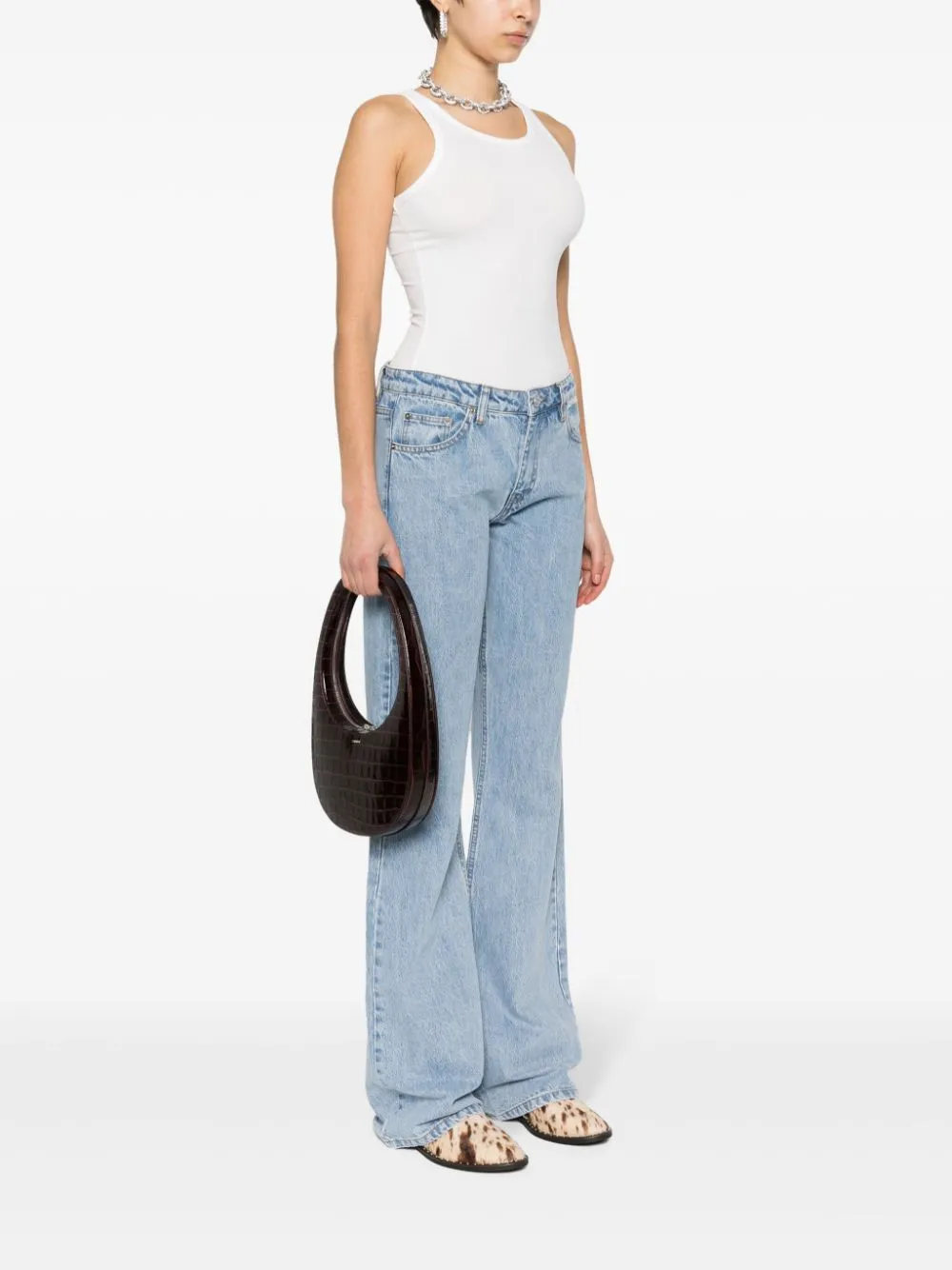 Borsa a mano swipe in marrone - donna