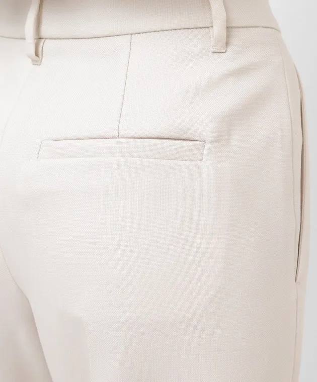 Brunello Cucinelli Pantaloni in lana beige chiaro MB026P7795