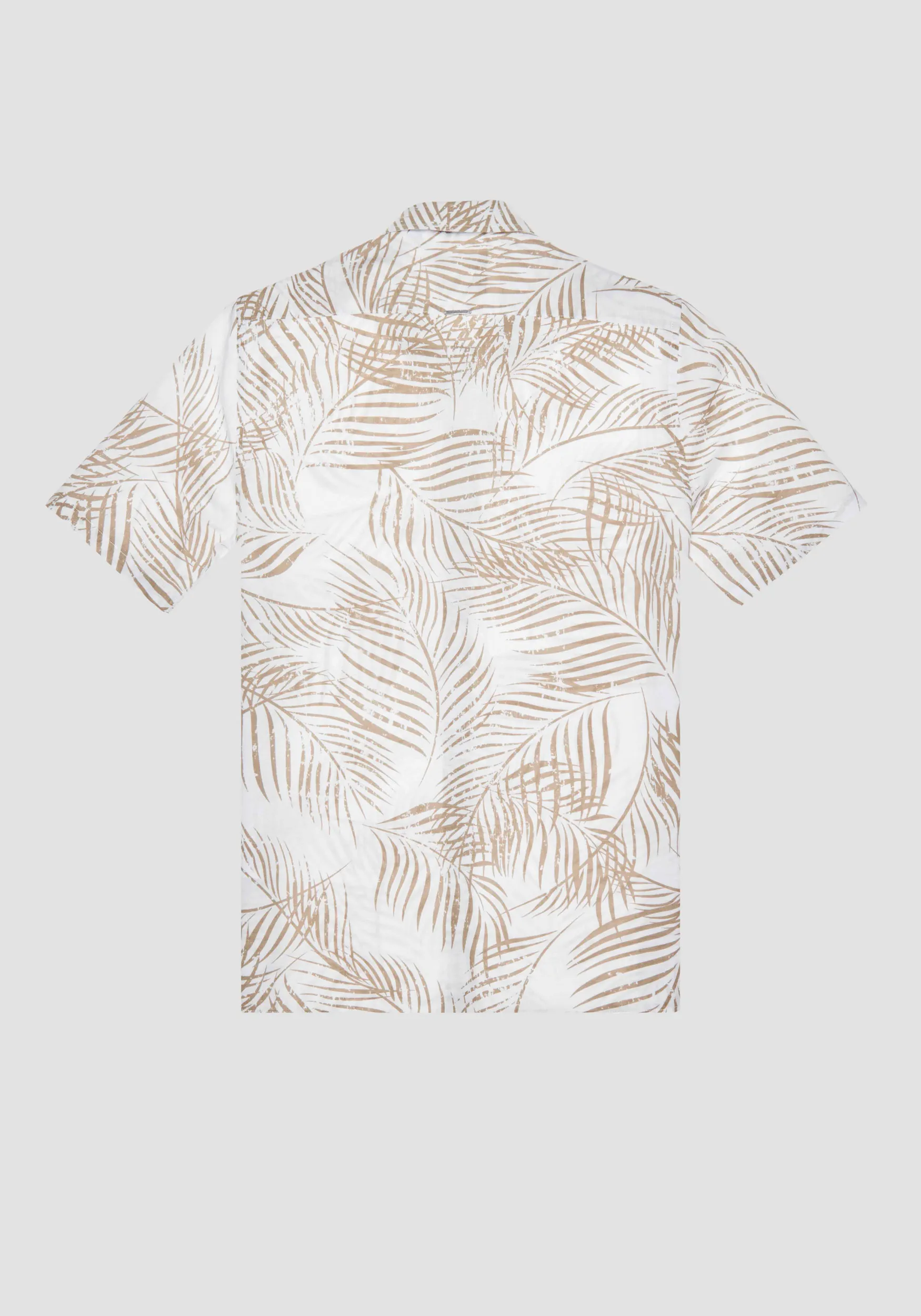 CAMICIA REGULAR STRAIGTH FIT “BARCELONA” IN MISTO LINO STAMPATO
