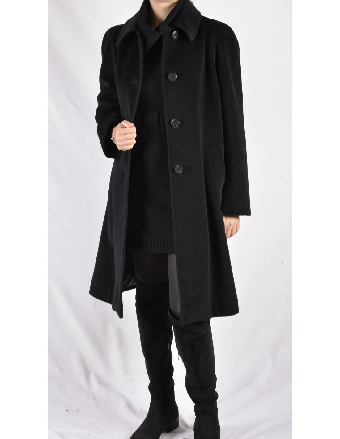Cappotto Donna in lana Mod Noemi Nero