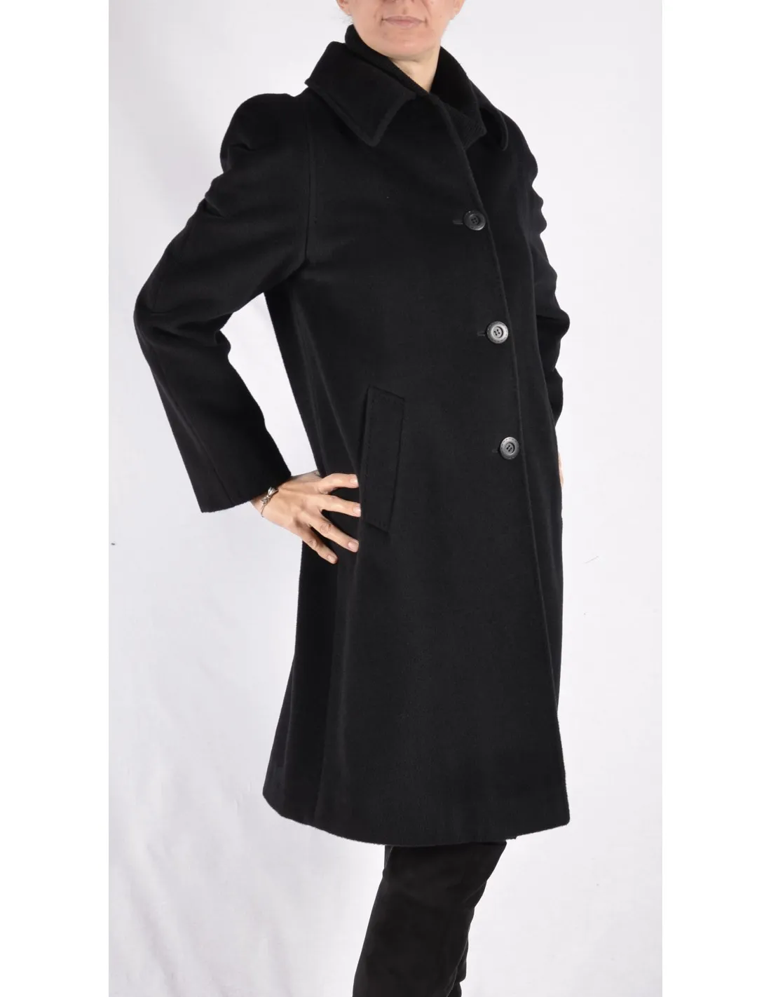 Cappotto Donna in lana Mod Noemi Nero