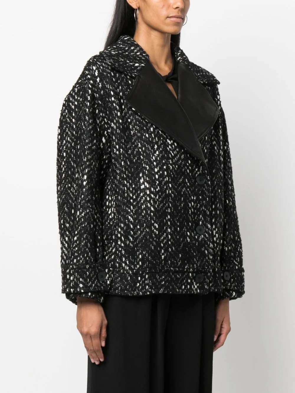 Cappotto Lusia con bottoni in nero - donna