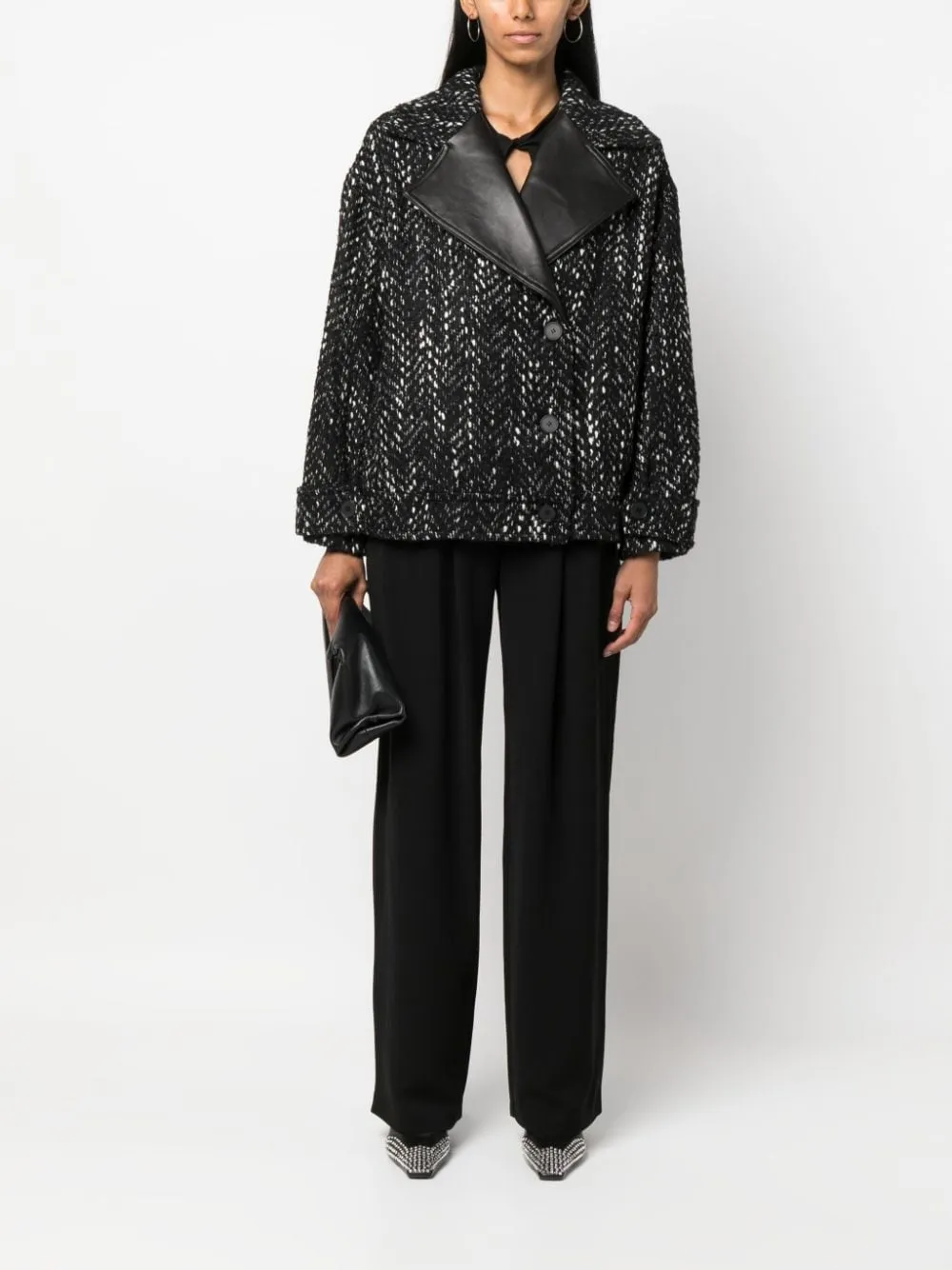 Cappotto Lusia con bottoni in nero - donna