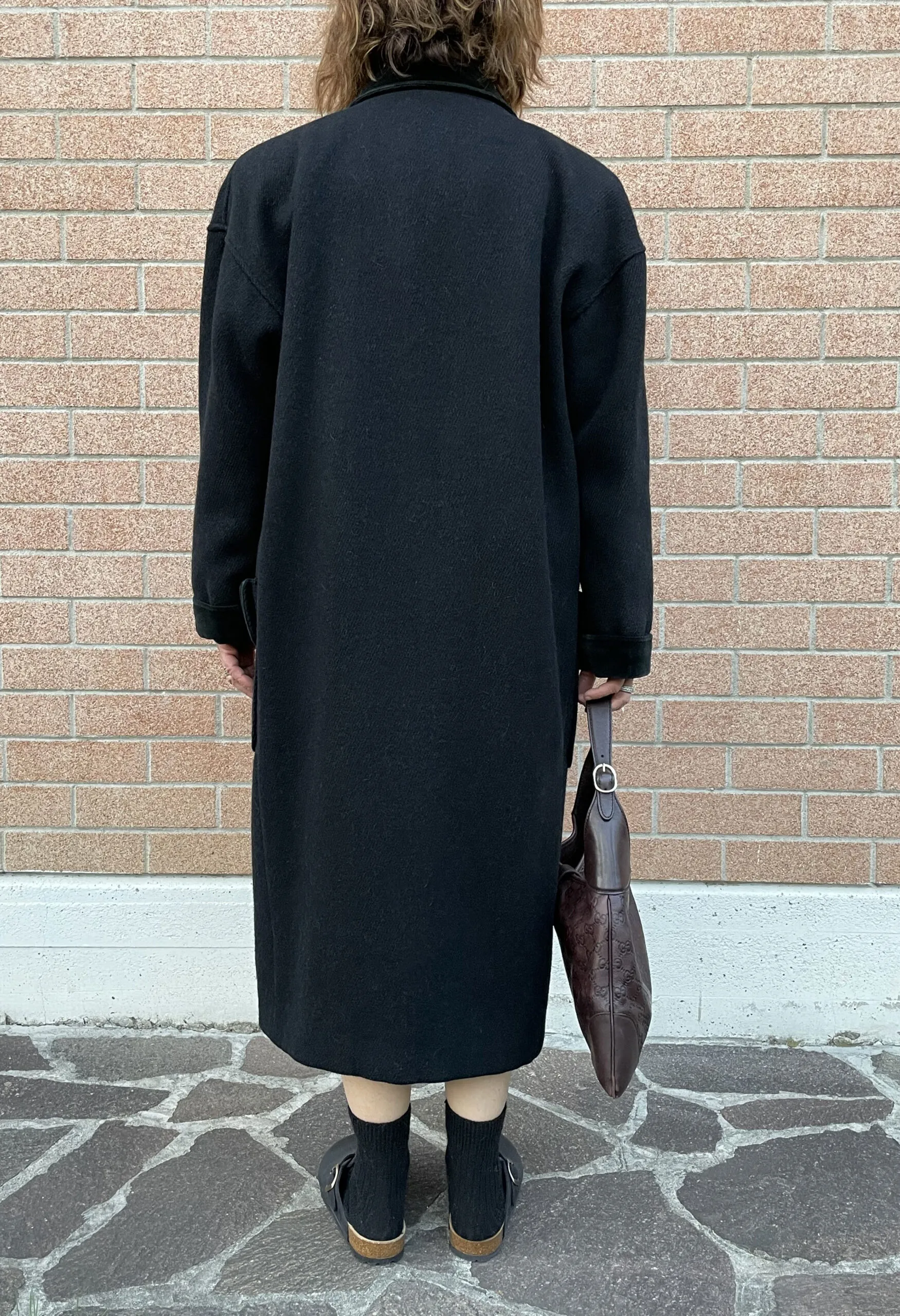 Cappotto nero in lana e alpaca Ungaro vintage anni ’80