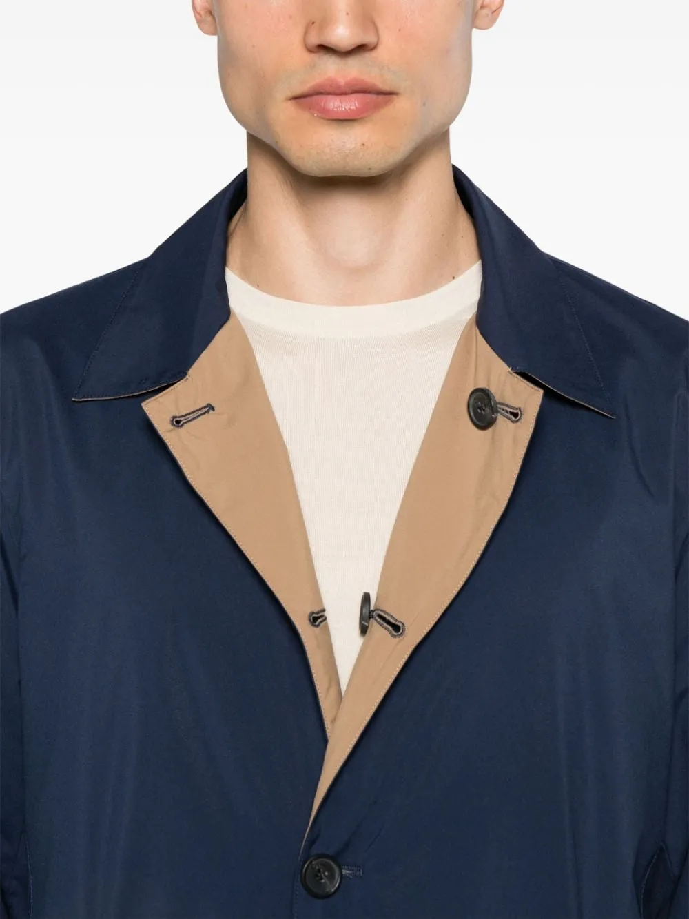 Cappotto reversibile in blu e beige Cruciani - uomo