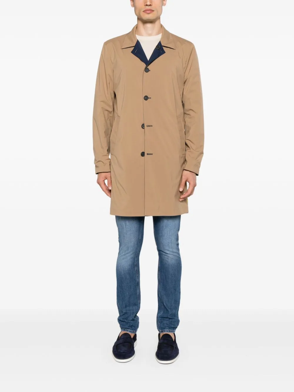 Cappotto reversibile in blu e beige Cruciani - uomo