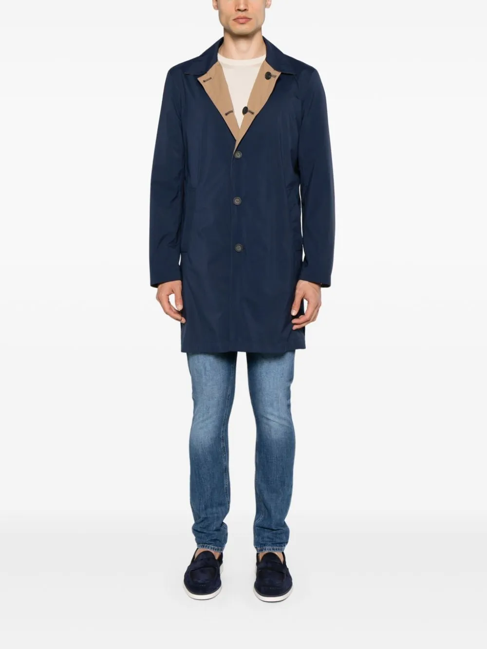 Cappotto reversibile in blu e beige Cruciani - uomo