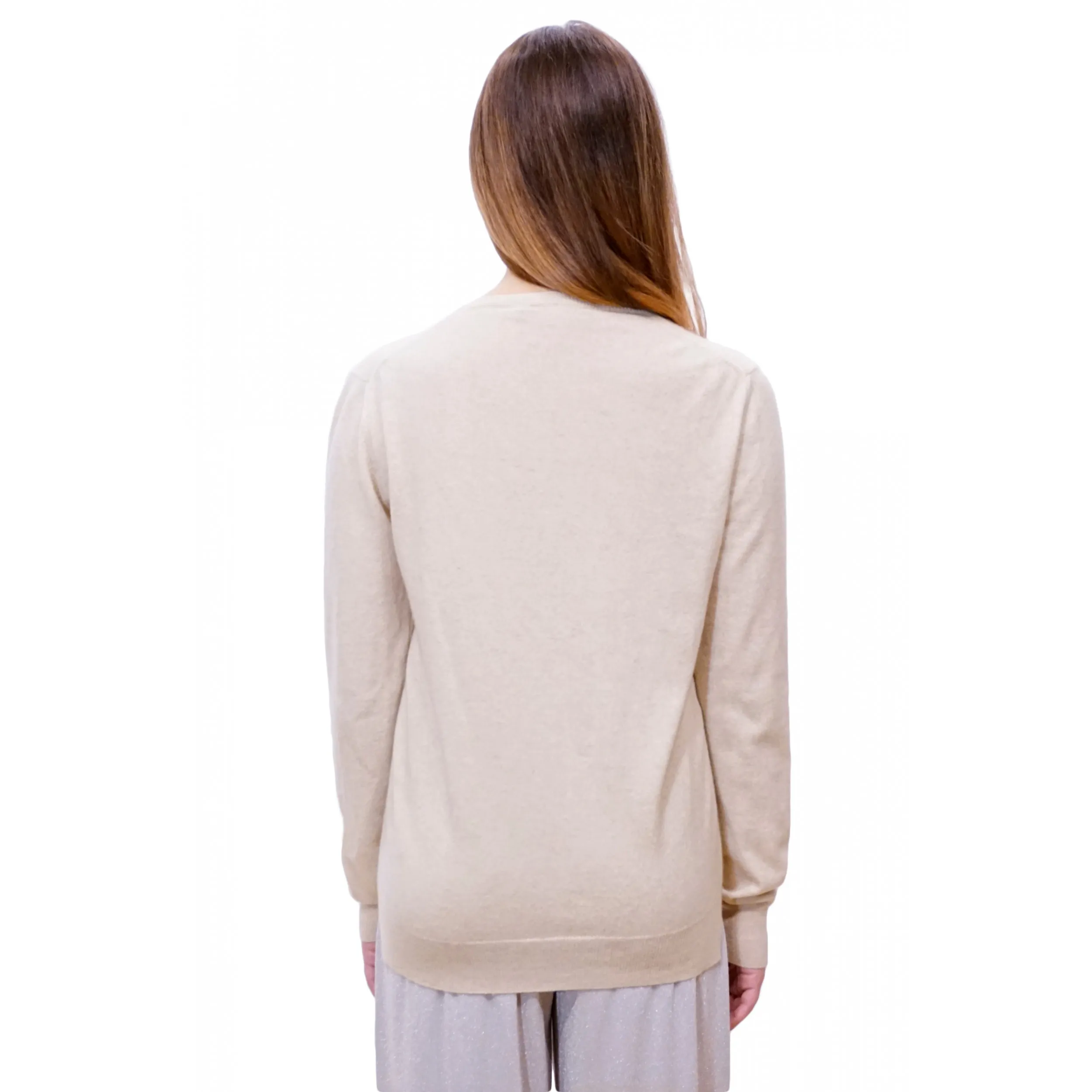 Cardigan in cashmere con tasca