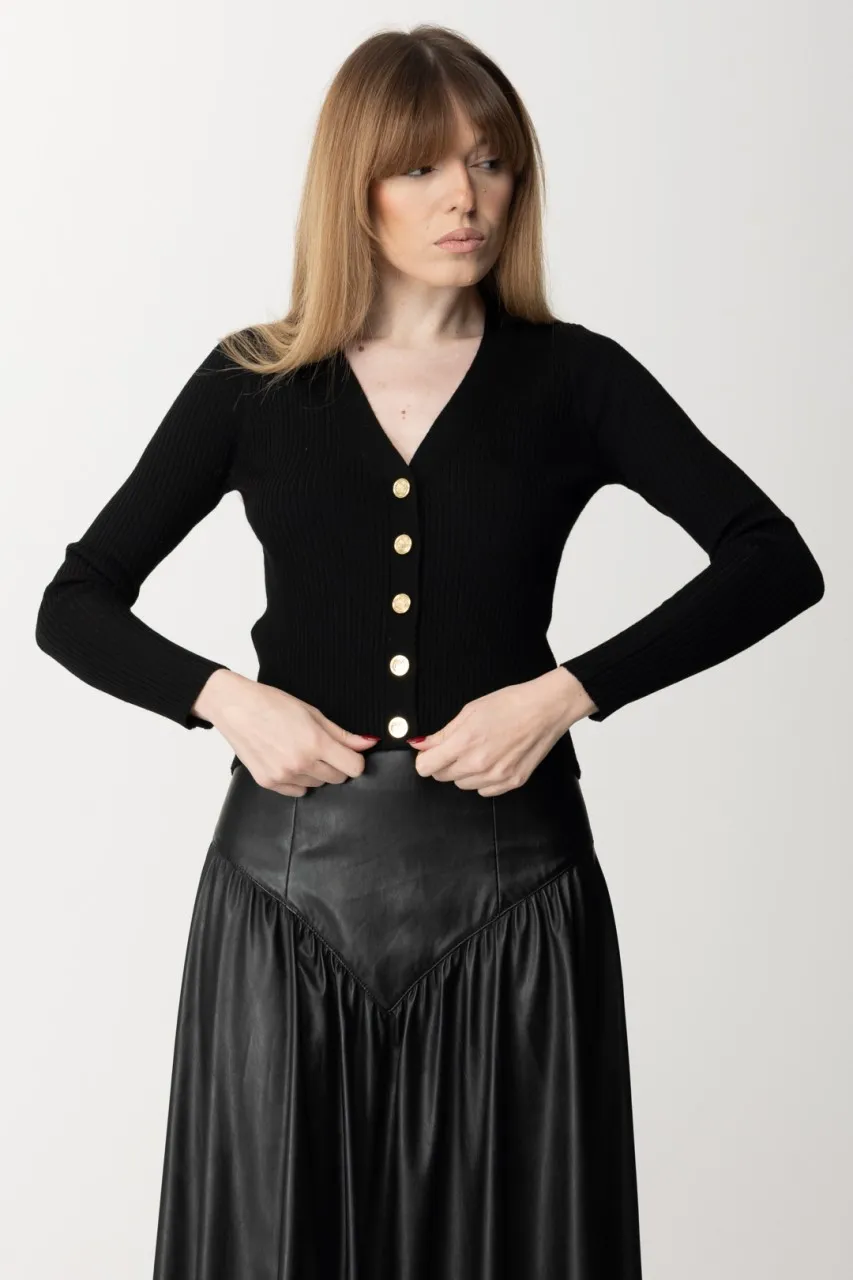 Cardigan in lana NERO LIMOUSINE