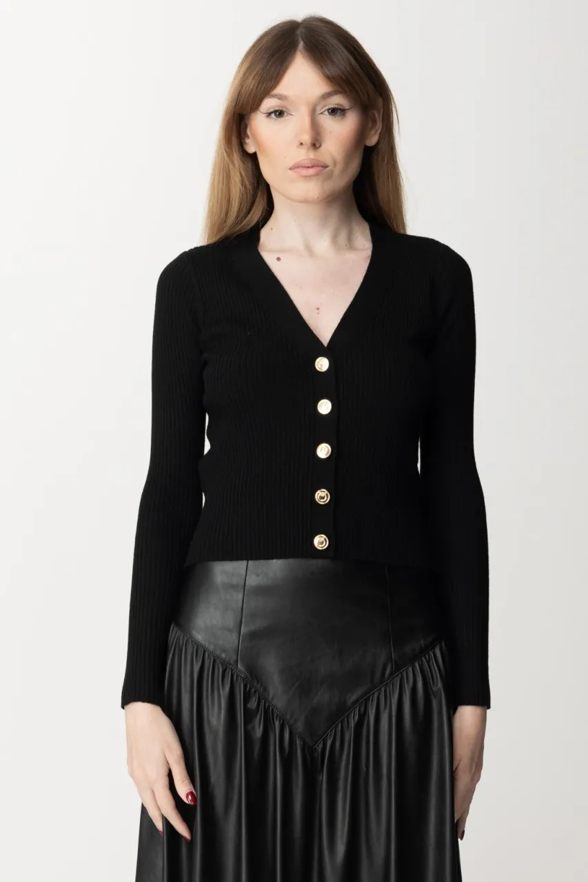 Cardigan in lana NERO LIMOUSINE