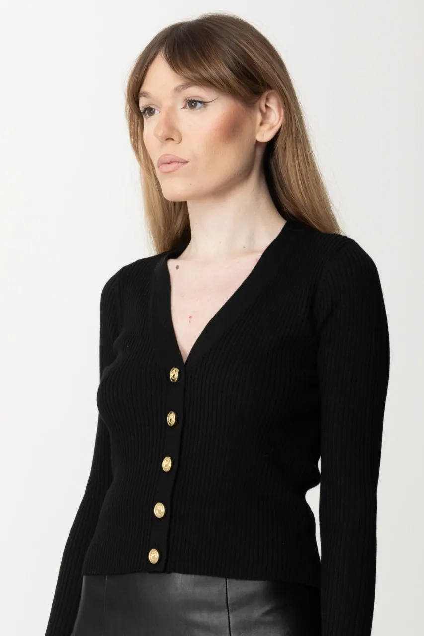 Cardigan in lana NERO LIMOUSINE