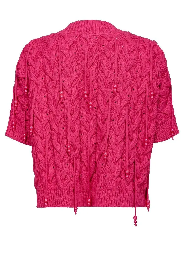 CARDIGAN "ARGILLA" FUCSIA IN COTONE