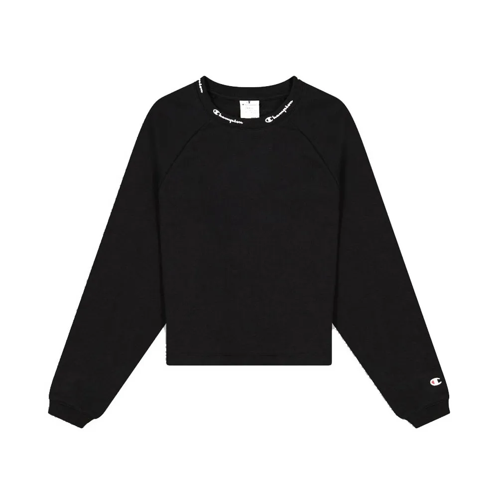 Champion Felpa Crop Top Nero Donna