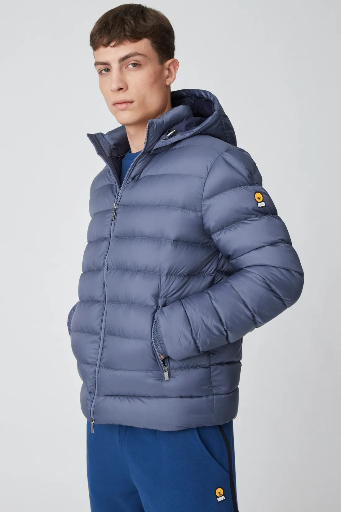 CIESSE PIUMINI Piumino corto filzato con cappuccio mobile LIGHT REAL DOWN WITH DETAC HOODY NED