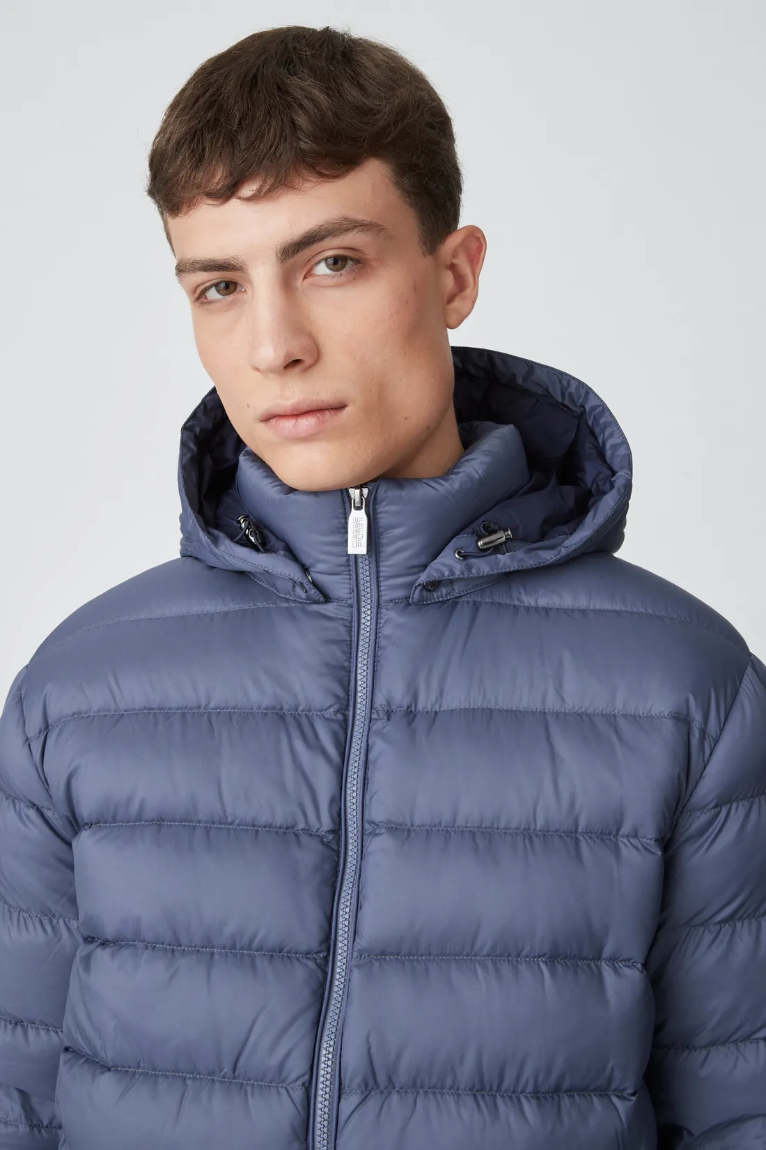 CIESSE PIUMINI Piumino corto filzato con cappuccio mobile LIGHT REAL DOWN WITH DETAC HOODY NED