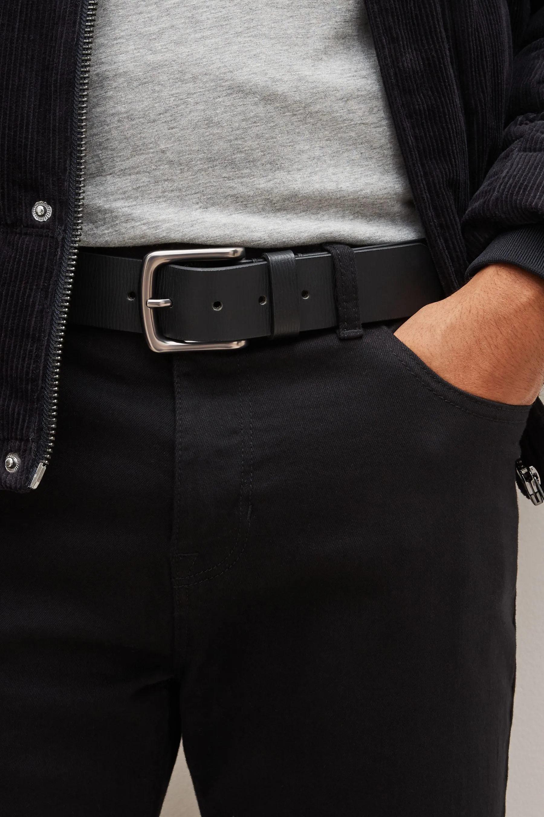 Cintura casual in pelle