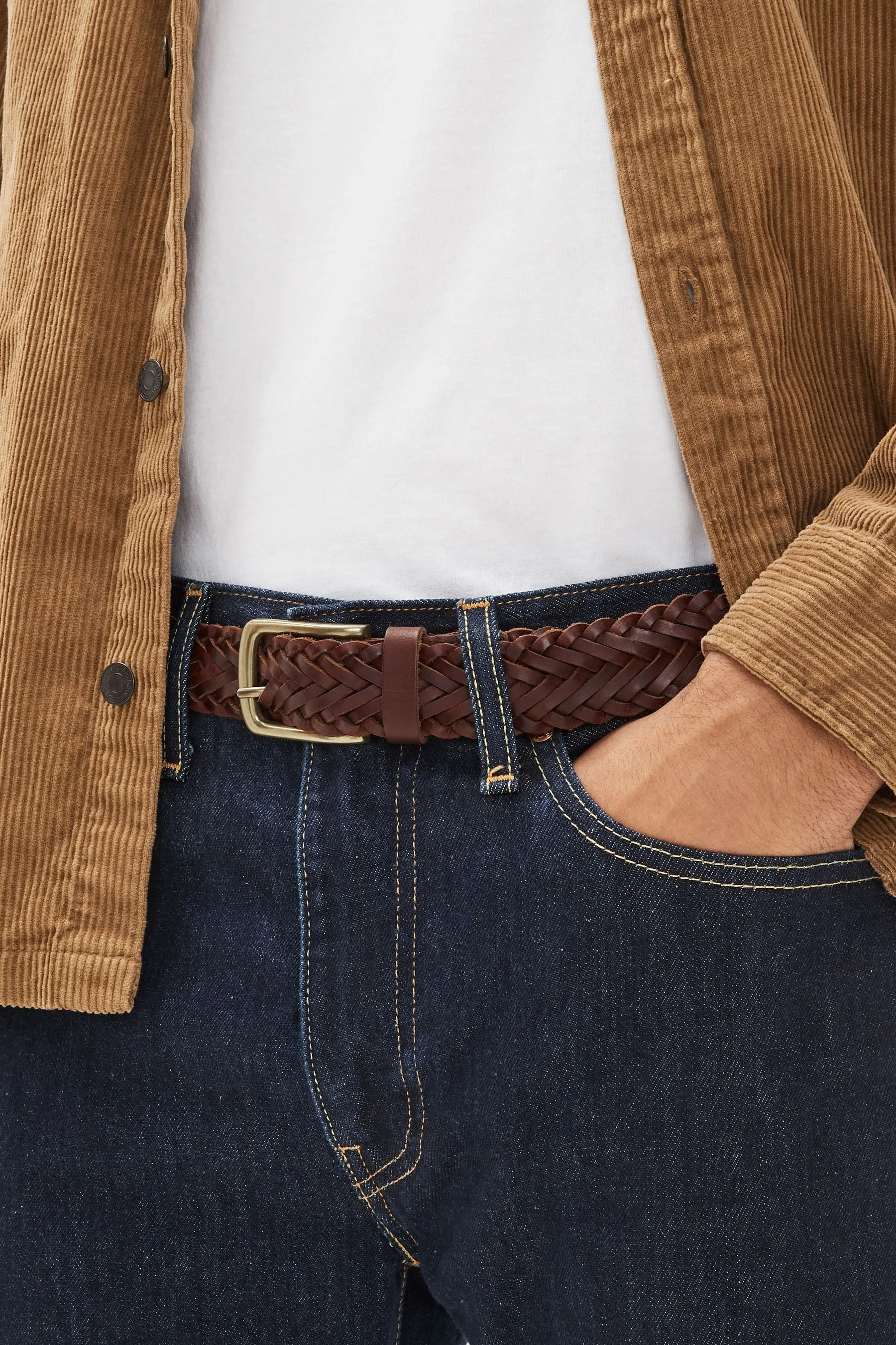 Cintura in pelle intrecciata