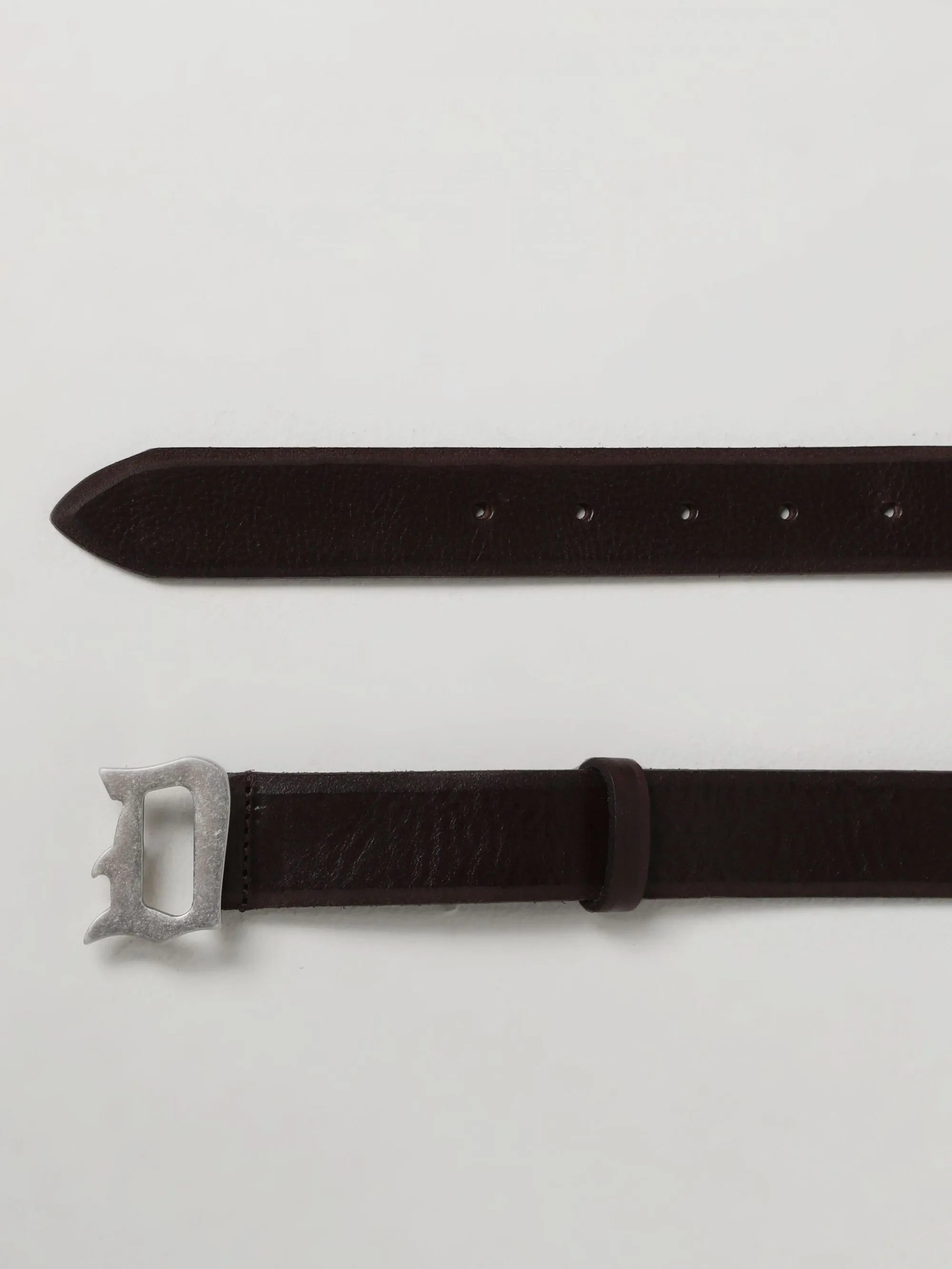CINTURA MARRONE IN PELLE MARTELLATA
