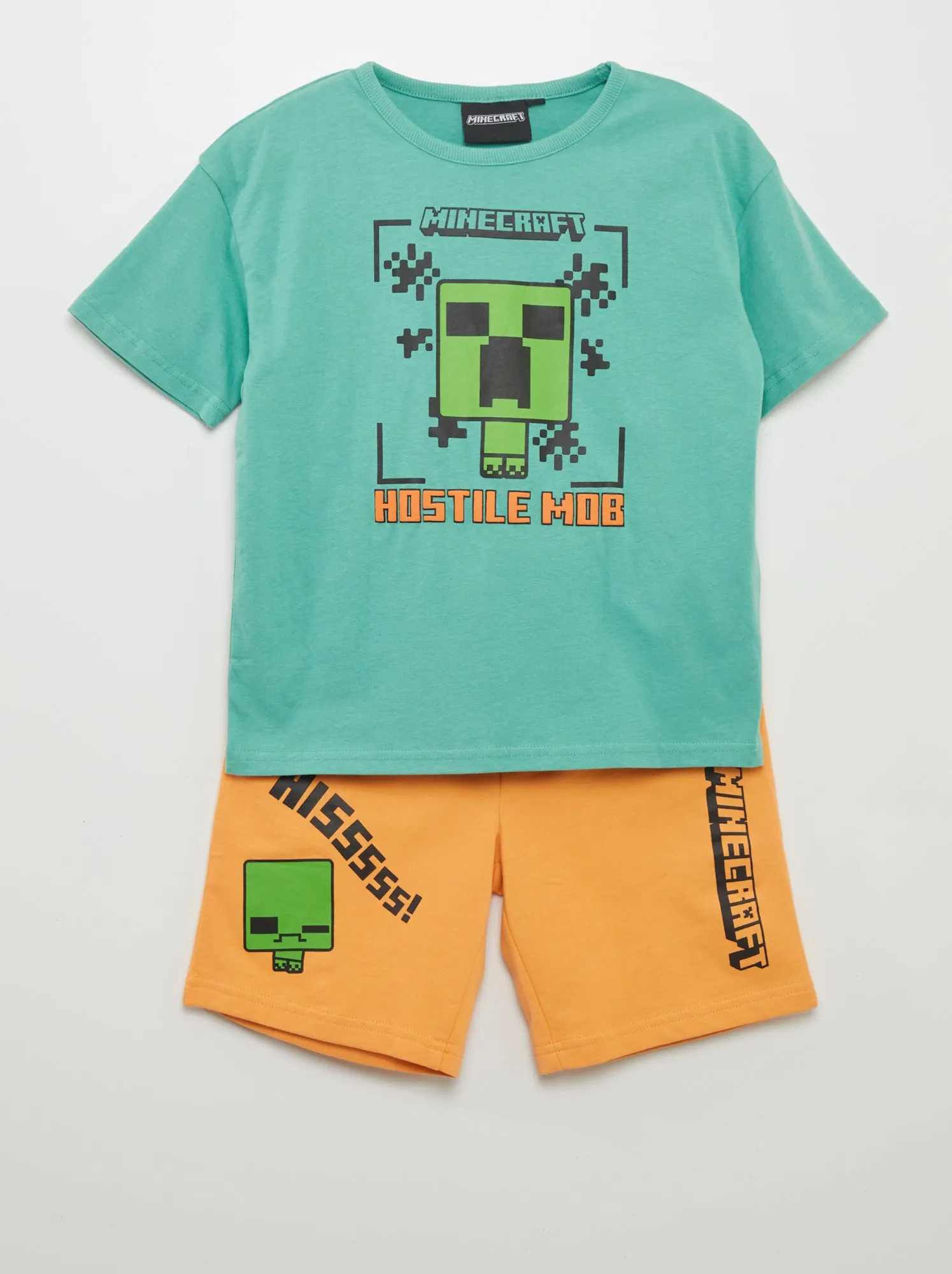 Completo corto 2 pezzi 'Minecraft' - ARANCIONE