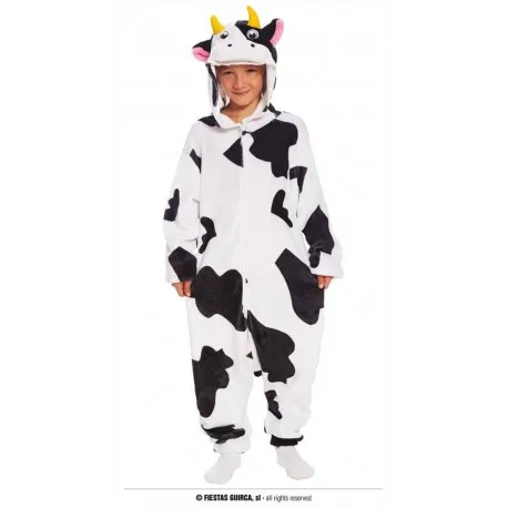 Costume mucca bambino tuta animale fattoria maculata