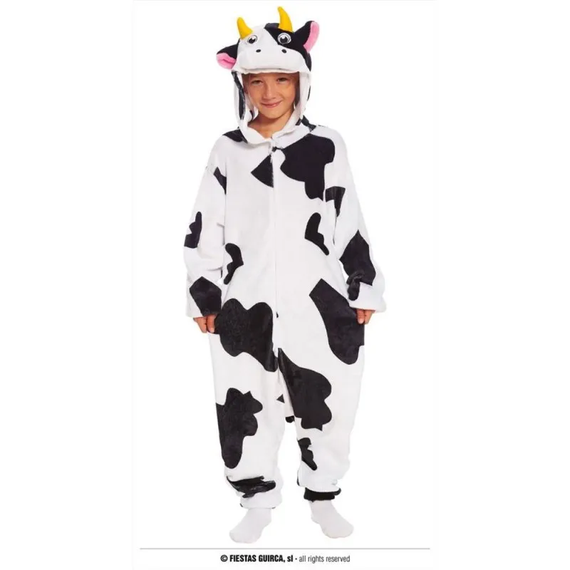 Costume mucca bambino tuta animale fattoria maculata